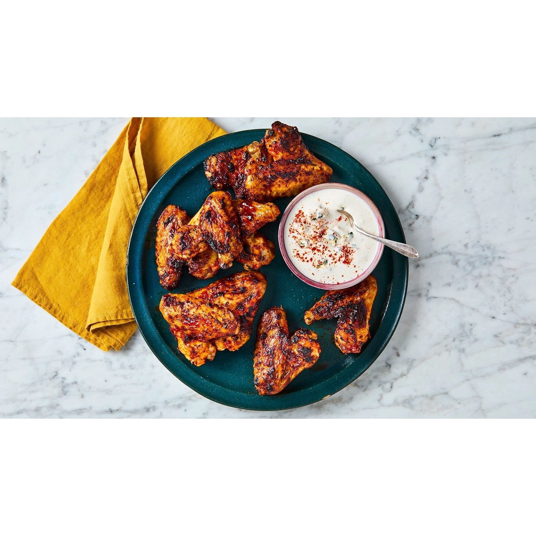 Smoky Cajun Wings with Blue Cheese Dip