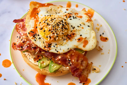 Spicy Breakfast Open Bagel