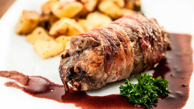 Beef and Chicken Roulade with Cinnamon Carrot Puree
