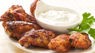 Smoky Cajun Wings with Blue Cheese Dip