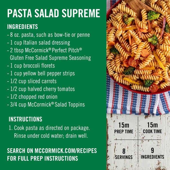 (BARREL TEST) McCormick Perfect Pinch Salad Supreme Seasoning, 8.25 OZ