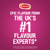 An promotional infographic for Schwartz featuring the brand logo and text stating they are the UKs number one flavour experts based on Nielsen unit sales data for Duplicates For Gtin Count.