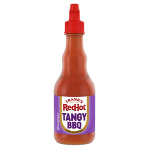 A clear squeeze bottle of Frank'S Redhot Franks Squeeze Tangy Bbq 354 Ml stands against a white background.