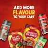 An advertisement for Schwartz products, including a packet of Schwartz Creamy Pepper Sauce Mix 25G, is displayed with other seasonings like Black Pepper and Chilli Crushed against a red background with the text ADD MORE FLAVOUR TO YOUR CART.