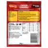 The back of a packet of Schwartz Chicken Casserole Recipe Mix 36G, showing the ingredients, nutritional information, and 3-step cooking instructions.