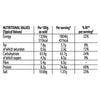A nutritional information table infographic detailing the typical values per 100g and per serving for the Schwartz Spaghetti Bolognese Recipe Mix 40G.