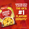 An advertisement shows a packet of Schwartz Cheddar Cheese Sauce 38G next to a finished dish of cauliflower cheese, with text that reads, Bursting with flavour from the number 1 flavour experts in the UK.
