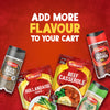 An advertisement for Schwartz products features a packet of Schwartz Hollandaise Sauce Mix 25G alongside other seasonings like Black Pepper and Beef Casserole mix, all arranged under the text Add more flavour to your cart.