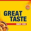 A vibrant yellow graphic featuring the bold text GREAT TASTE SINCE 1939 alongside a bowl of seasoned shrimp and a small dish of sauce to highlight the long history of Old Bay.