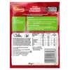 The back of a packet of Schwartz Creamy Mushroom Stroganoff Recipe Mix 35G provides detailed cooking instructions, nutritional information, and a full list of ingredients.