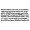 A detailed list of ingredients for Schwartz Creamy Mushroom Stroganoff Recipe Mix 35G including wheat flour, spices like dried garlic and onion, mustard seeds, and milk-based components like cream and sour cream powder.