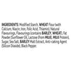 The ingredient list for Schwartz Classic Gravy 26G includes modified starch, wheat flour with added nutrients, natural flavourings, fat powder from sunflower oil and milk, sugar, sea salt, barley malt extract, and black pepper.