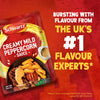 An advertisement shows a packet of Schwartz Creamy Mild Peppercorn Sauce Mix 25G next to a steak dinner, with text proclaiming Schwartz as the UK's #1 flavour experts.
