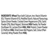 A detailed list of ingredients for Schwartz Creamy Mild Peppercorn Sauce Mix 25G highlighting wheat and milk as allergens and including spices like cracked green peppercorns and garlic powder.