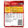 The back of a recyclable pack of Schwartz Coq Au Vin recipe mix provides a list of required ingredients, easy cooking steps, and a nutritional values table.