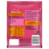 The back of a packet of Schwartz Las Iguanas Honey Chilli Chicken 35G, showing the ingredients, nutritional information, and cooking instructions.