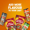 An advertisement for Schwartz products, including Schwartz Cumin Ground 37G, Black Pepper, and meal mixes, is displayed on an orange background with the text, Add more flavour to your cart.