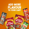 An advertisement for Schwartz products, including Schwartz Paprika 40G, Black Pepper, Garlic Salt, and meal mixes for Chilli Con Carne and Spaghetti Bolognese, with the text Add more flavour to your cart.