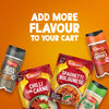 An advertisement for Schwartz products, including Schwartz Smoked Sweet Paprika 40G, Black Pepper, Garlic Salt, and meal mixes, is displayed against an orange background with the text ADD MORE FLAVOUR TO YOUR CART.