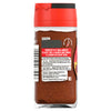 A back view of a glass jar of Schwartz Chipotle Chilli Powder 46G showing the ingredients list and a medium heat level indicator.