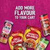 A vibrant promotional graphic featuring a variety of seasonings including Schwartz Af Chinese Cs Sea alongside Spaghetti Bolognese and Chilli Con Carne recipe mixes to add more flavour to your cart.