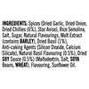The ingredients list for the Sa Rt Chili Basil Stir Fry X12, which includes spices like dried garlic and onion, barley, soy, and wheat.