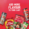 An advertisement with the text Add more flavour to your cart features a variety of Schwartz spices and recipe mixes, including a package of Sa Rt Chili Basil Stir Fry X12, Black Pepper, and Crushed Chilli.