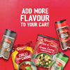 An advertisement for Schwartz products encourages shoppers to Add more flavour to your cart, featuring a variety of seasonings and recipe mixes, including the Sa Rt Green Curry X12 shown as a Schwartz Rosa's Thai Green Curry packet.