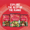 An advertisement for the Schwartz Rosa's Thai range, featuring Chicken Satay, the Sa Rt Green Curry X12, and Chilli & Basil Stir-Fry meal kits against a red background with the text EXPLORE THE REST OF THE RANGE.