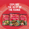 An advertisement for the Schwartz Rosa's Thai range, featuring Green Curry, the Sa Rt Chicken Satay X12, and Chilli & Basil Stir-Fry packets against a red background with the text EXPLORE THE REST OF THE RANGE.