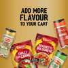 A promotional graphic featuring various Schwartz products including Jr Garlic Butter Seas X6, Paprika, Garlic Salt, and meal kits for Chilli Con Carne and Spaghetti Bolognese under the heading Add More Flavour To Your Cart.