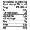 A nutritional information label for the Jr Every Bagel Seas X6, detailing the typical values per 100g as sold.