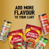 A promotional graphic featuring various Schwartz products including Jr Every Bagel Seas X6 alongside Chilli Con Carne and Spaghetti Bolognese recipe mixes and jars of Paprika and Garlic Salt to add more flavour to your cart.