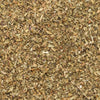 A detailed close up view of dried and chopped leaves of Schwartz Basil 10G showing a mix of green and brown herbal textures.