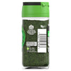 A back view of a Schwartz Dill Weed 10G Jar showing the barcode and recycling information for the glass jar and plastic cap.
