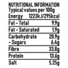 An infographic displaying the nutritional information per 100g for Schwartz Chilli Powder 38G including 295 calories and 33.8g of fibre.