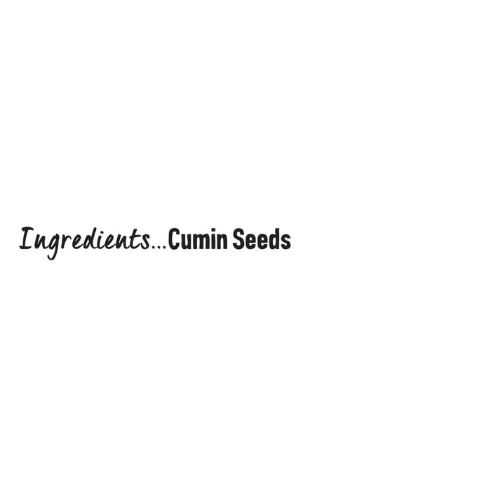 A simple graphic listing the ingredients for Schwartz Cumin Seeds, 35G on a plain white background.