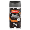 A 35g glass jar of Schwartz Black Peppercorns that have been ripened for six months to provide a medium heat level.