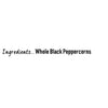 A graphic featuring the text Ingredients Whole Black Peppercorns in a stylized black font against a plain white background.