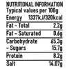 An infographic showing the nutritional information table for Schwartz Pepper & Garlic Chargrilled Chicken Seasoning 51G, listing typical values per 100g.