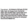 The ingredients list for Schwartz Cajun Seasoning 44G, which includes salt, maltodextrin, and chilli powder, is displayed in black text.
