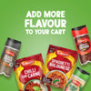 A promotional image with the text Add More Flavour To Your Cart features a variety of Schwartz seasonings, including Black Pepper, Crushed Chilli, a jar of Schwartz Garlic Salt, 73G, and recipe mixes for Spaghetti Bolognese and Chilli Con Carne.
