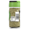 A clear glass jar of Schwartz Herbes De Provence, 11G shows the dried green herb blend through the side of the container which features recycling instructions and a barcode.