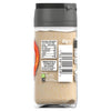 A back view of a glass jar of Schwartz Onion Salt, 65G showing the nutritional information and recycling instructions.