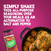 A bottle of Schwartz Salt, Paprika & Pepper Season All Seasoning 70G is displayed next to a cast iron pan of roasted chicken and potatoes to show how it can be used as an alternative to salt and pepper.