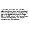 The ingredients list for Schwartz Classic Bbq Seasoning 44G is clearly displayed, detailing components such as dried onion, salt, chilli powder, and paprika.