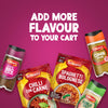 A promotional graphic featuring Schwartz Classic Bbq Seasoning 44G alongside other Schwartz products like Chilli Con Carne, Spaghetti Bolognese, Cumin, and Garlic Salt to encourage adding more flavor to your cart.