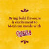 A graphic illustration featuring the Cholula Hot Sauce logo and text encouraging users to bring bold flavors and excitement to Mexican meals with Uk Webswitch.