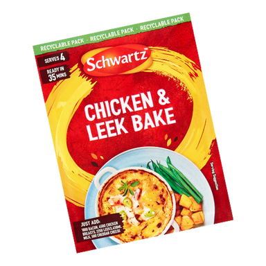 Schwartz Chicken & Leek Bake packaging