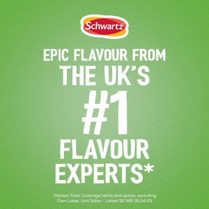 An infographic for Uk Webswitch featuring the Schwartz logo and text claiming they are the UKs number one flavour experts based on Nielsen unit sales data.